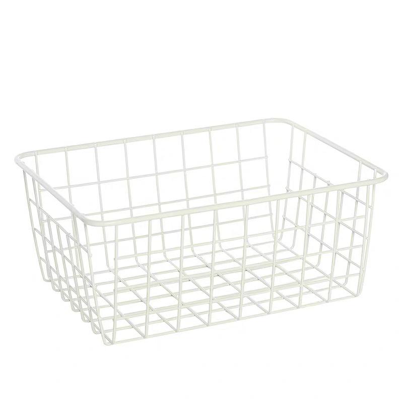 Wrought Iron Desktop Storage Basket for Cosmetics and Snacks