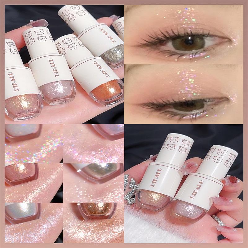 DIKALU Orso Palla da Bowling A Lacrima Ombretto Liquido Trucco Occhi Palpebra Inferiore Perla Super Scintillante Glitter Polvere Fine Scintillante