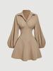Summer New Sexy Scoop Neck Blouse Design Slim Fit Long Sleeve Puff Sleeve Off-Shoulder Waist Women's Clothing