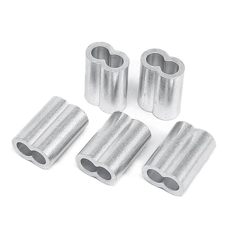 10-50Pcs 8-Shape M1 to M12 Crimp Sleeve Double Hole Fixing Clip Cable Clip Aluminum Hardware Wire Ferrules Steel Wire Rope