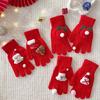 Holiday Theme Gingerbreadman Gloves Knitted Gloves Festival Handwear Lovely Snowman Knitwear Gloves for Daily Use