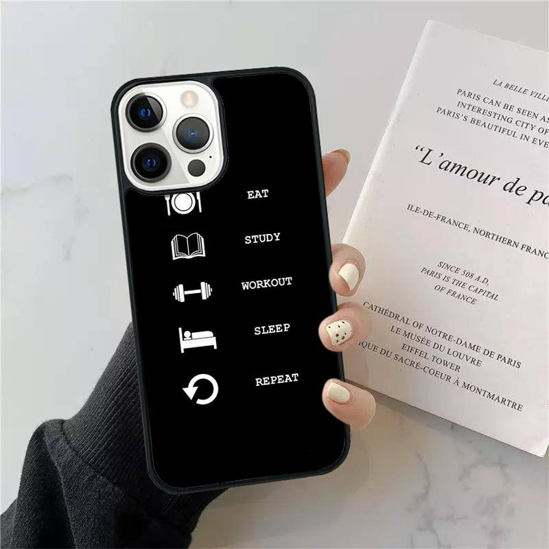 Motivational Gym Fitness Phone Case For iPhone 17 Air 14 15 16 13 12 For Apple iPhone 17 Air Pro Max Plus Coque
