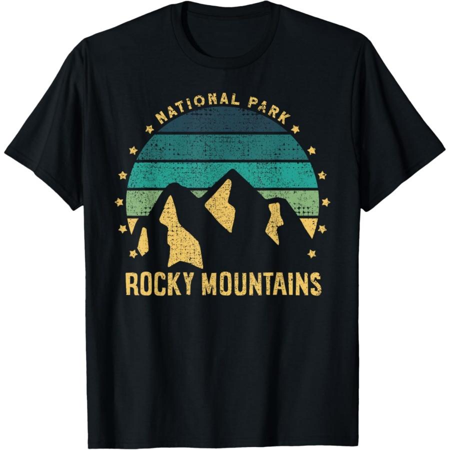 Retro Rocky Mountains National Park US Vintage Mountains T-Shirt S