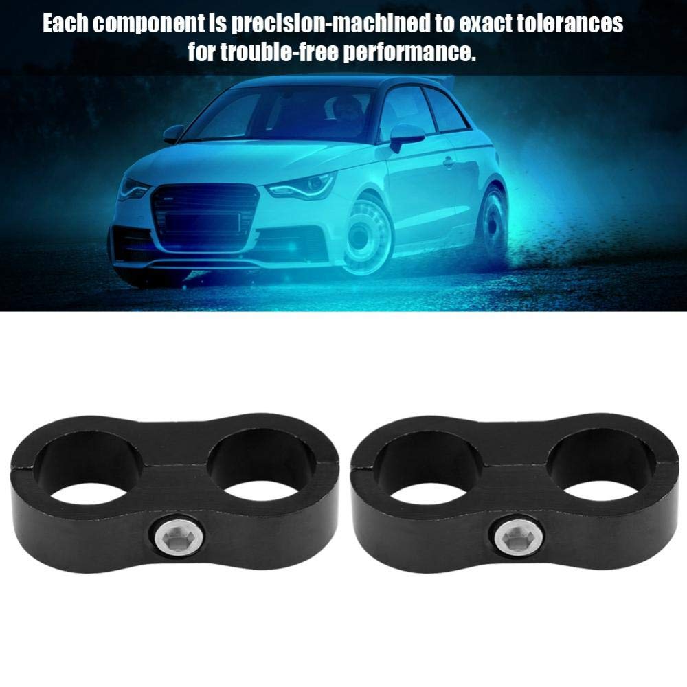 KIMISS AN10 Aluminum Alloy Hose Separator Clamp Fitting Adapter Bracket Universal (Black)