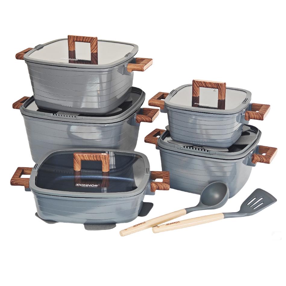 Kairui 15-Piece Non-Stick Die-Cast Aluminum Cookware
