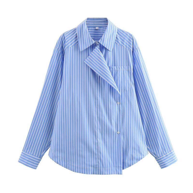 Fashion Special-Interest Shirt Collar Cotton Stripes Multicolor Suit