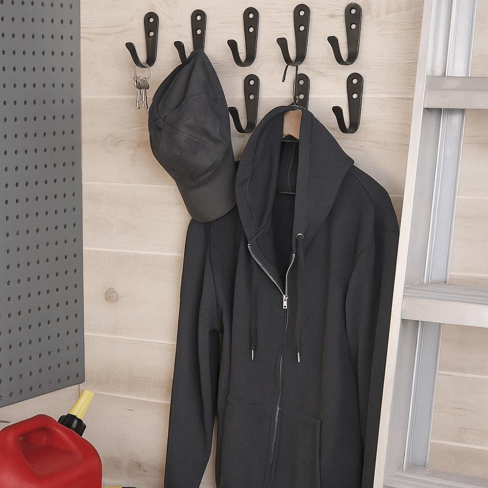 10Pcs Iron Wall Mounted Coat Hooks Metal Wall Hanging Hook Coat Single Hanger  Closet Hanging