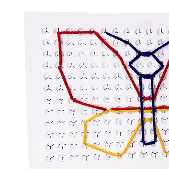 Kids Threading Board with Pens Laces Fine Motor String Weaving Drawing Board Toddlers Boys Girls Stitch Grid DIY Lacing Board Toy