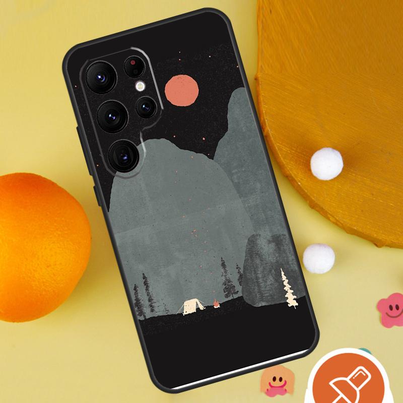 Camping Mountain Phone Case For Samsung Galaxy S25 Ultra S23 S22 S21 Ultra S9 S10 S20 Plus S24 FE Funda Cover