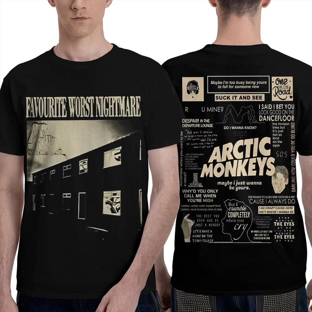 Arctic Monkeys "Favourite Worst Nightmare" Lyric Collage Oversized Vintage T-Shirt Women And Men Comfortable Fashion T-Shirt