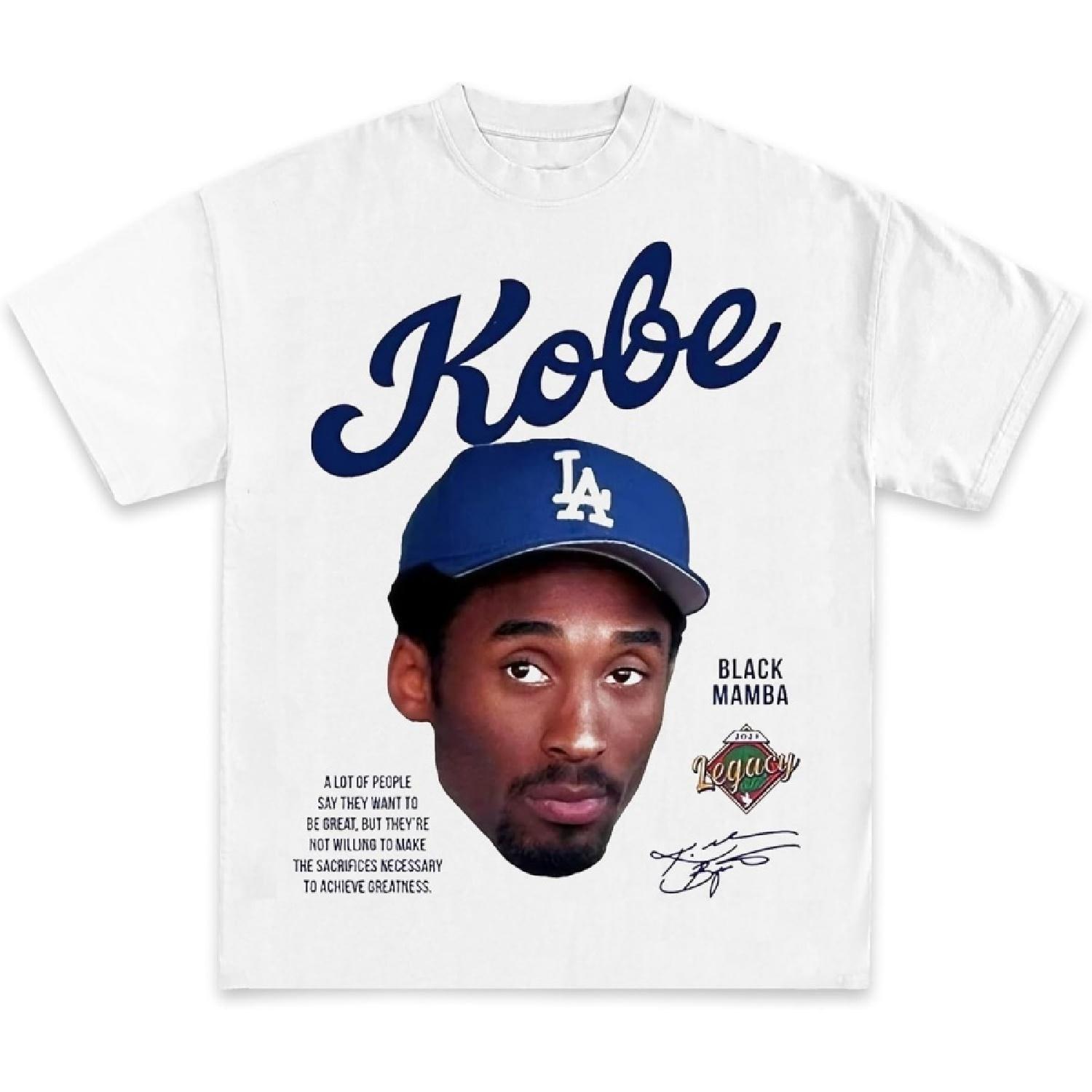 

Графическая футболка-трибьют Кобе рукописным шрифтом _ Тяжелая баскетбольная футболка премиум-качества для взрослых и детей S белый