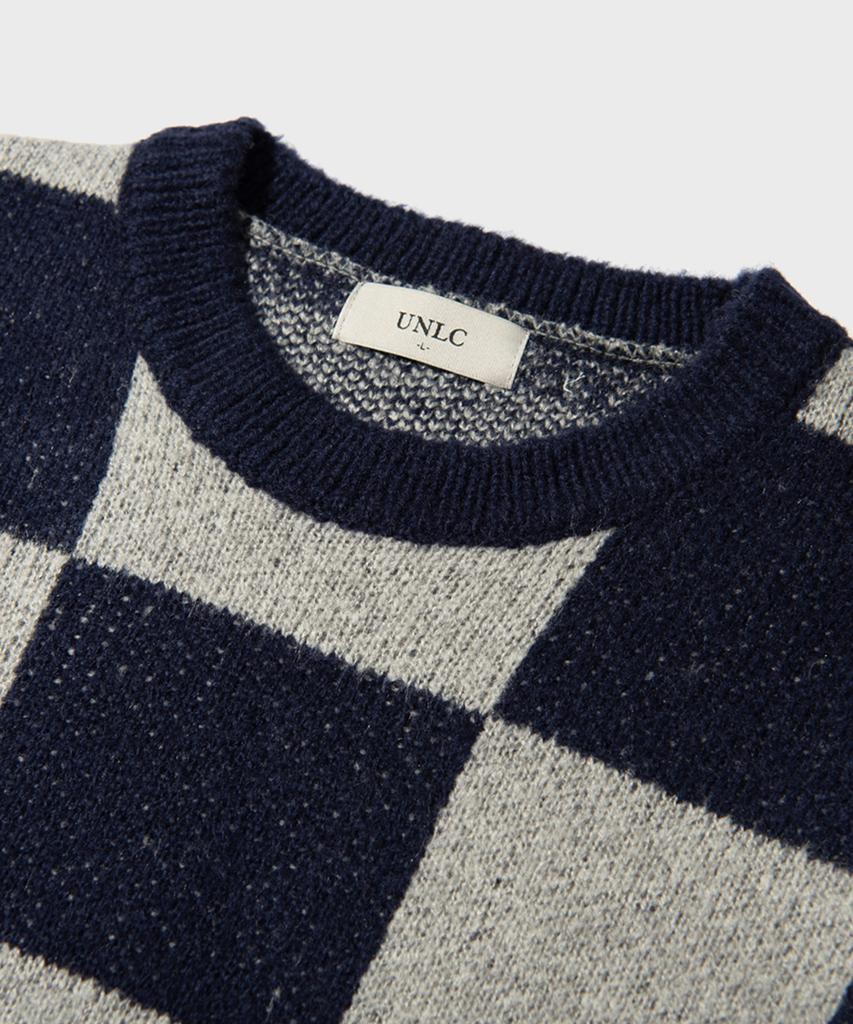U And Lc Check Block Oversized Knit (2 Colors)