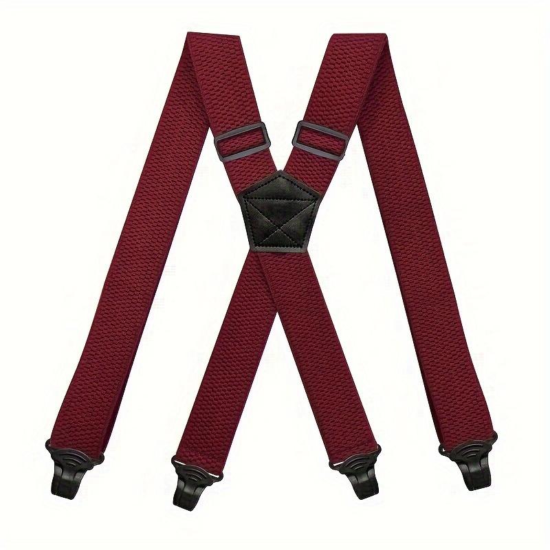 Men'S Wide Heavy Duty Work Strap Adult 4 Clips 120Cm Strap X-Type Elastic Adjustable Strap Bracket Work Men'S Strap  Garter