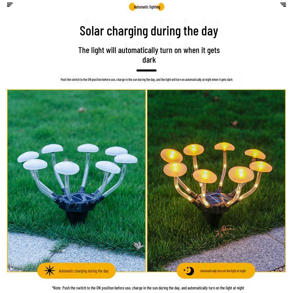 Outdoor Solar Mushroom Lamp for Garden, Balcony, or Lawn Decoration