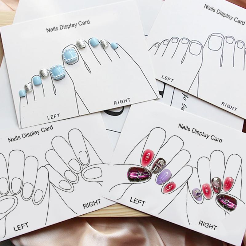 10 Sheets/Lot Nails Display Card Hand Feet False Nail Tips Packing Card Nail Art Storing Cardboard Manicure Showing Cards
