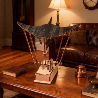 Realistic Animal Figurines  Handmade Manta Ray Swimming Motion Figures Sculptures for Indoor Shelf Office Desk Holiday Birthday