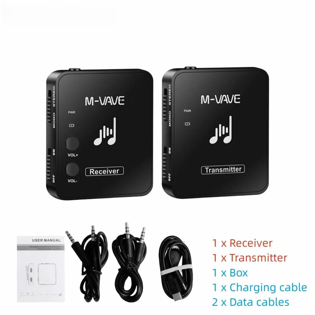 WP-10 2.4G Wireless System Earphone Monitor Rechargeable Transmission System Transmitter Receiver Mono Recording Function