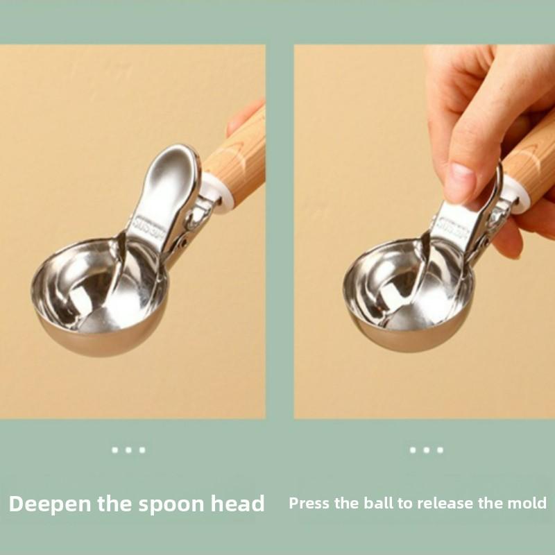 Stainless Steel Ice Cream Spoon Creative Multifunctional Ice Cream Spoon Fruit Ball Digger Watermelon Ball Digger Spoon
