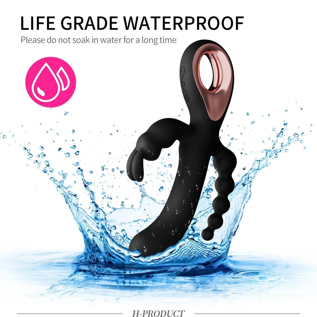 3 In 1 Dildo Rabbit Vibrator for Women G-Spot Clitoris Stimulator Anal Plug Orgasm Masturbator Female Masturbation Sex Toys 18