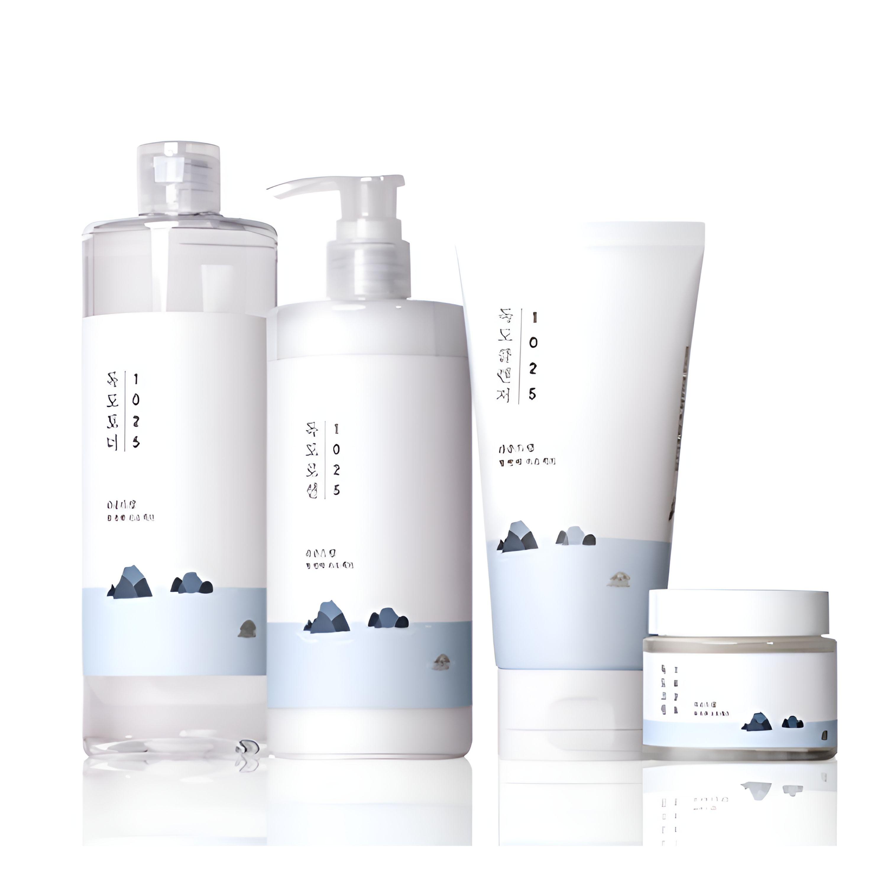 

ROUND LAB 1025 Dokdo Daily Mild Skincare Set Toner 500ml + Lotion 400ml + Cleanser 150ml + Cream 80ml Sensitive Skin Care Kit