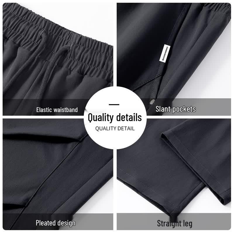 Fingercroxxit Men's Washed Cotton Straight Leg Casual Pants