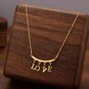 Light Luxury Titanium Steel LOVE Letter Necklace, Women's Curved Smile Tag, Detachable Letter Pendant, No Fading, Niche Versatile Collarbone Chain