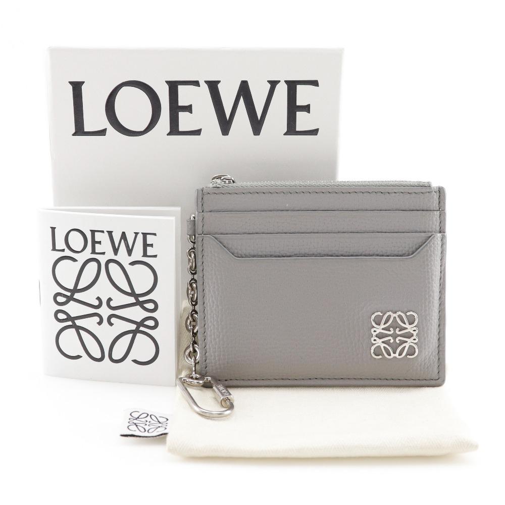 LOEWE anagram Card Case Square Card Holder Coin Purse Women Used