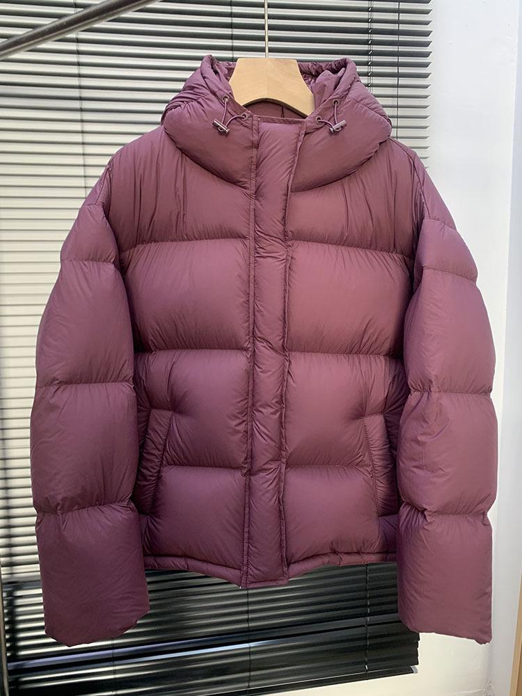 95% White Duck Down Women's Short Winter Hooded Jacket 2025 - Light Luxury Petite Puff Coat