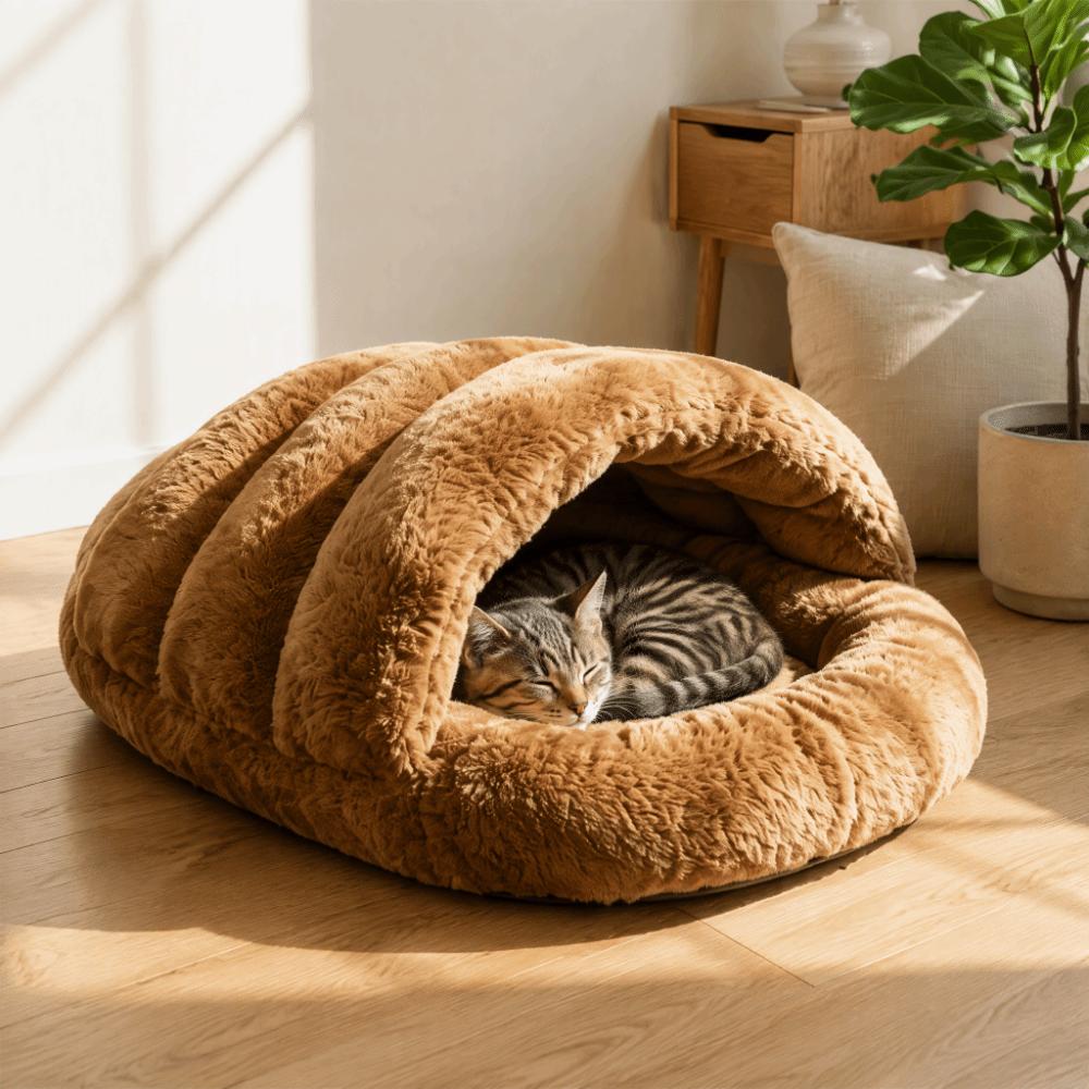 Warm Cat Sleeping Bag Soft Skin-Friendly Semi-enclosed Pet Nest Dog Nest Mat  Cold Weather