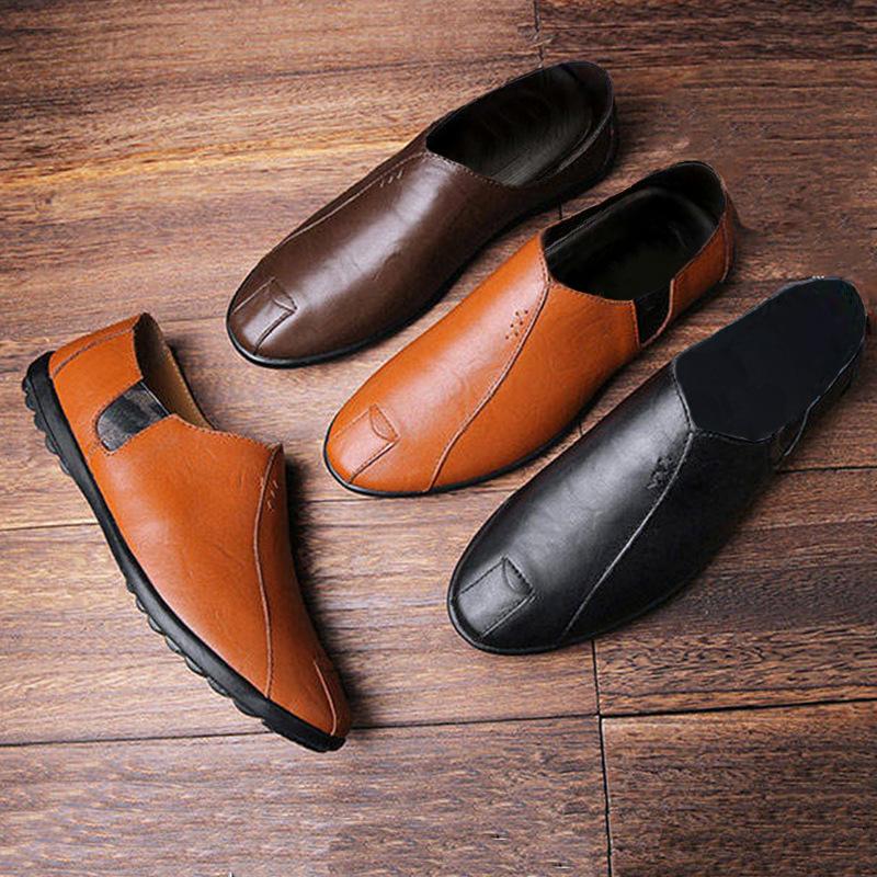 23 Years of Spring Doudou Shoes, Four Seasons Men's Shoes, One-pedal Lazy Shoes, Casual Leather Shoes, Korean Version of Chaoying