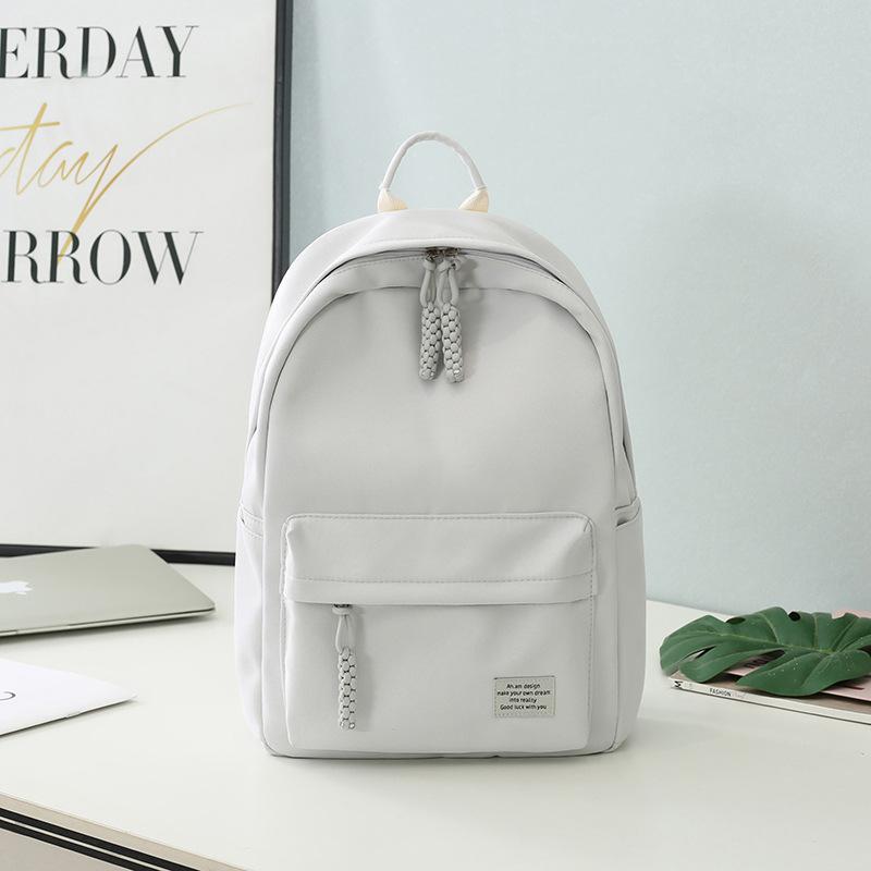 Solid color class schoolbag female college student junior high school student high school student backpack new simple travel backpack customization серый