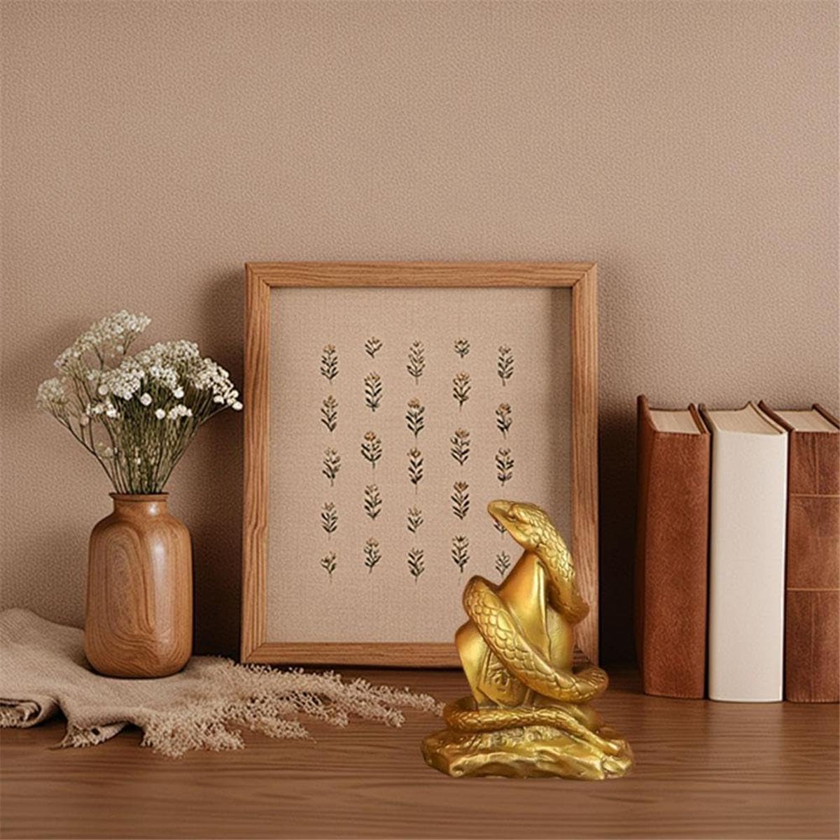 

BHBL 2026 Year of the Snake Resin Statue Wealth and Good Luck Ornaments Great for Home and Office Decoration China Mainland