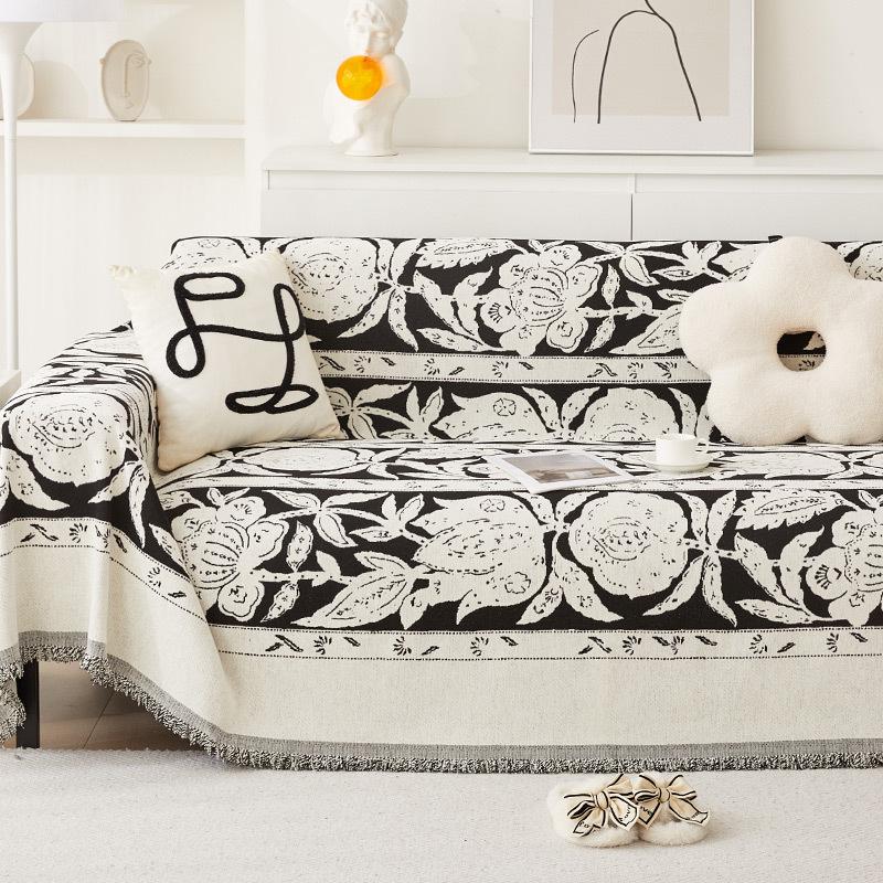 High-Grade Chenille Floral Sofa Towel Winter Thickened Sofa Cover All-Inclusive Universal Universal Cover Cloth Anti-Cat Scratching Blanket