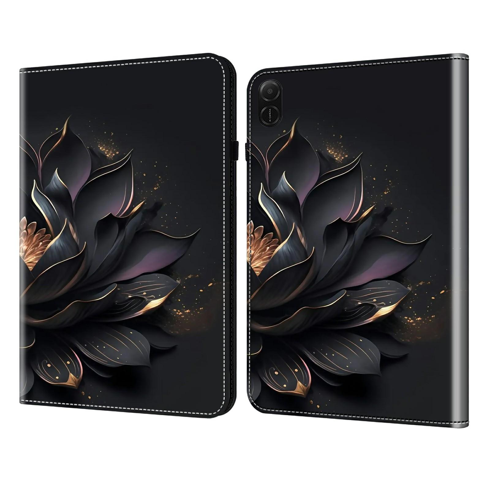 

Чехол для Honor Pad X8a с принтом, кожаная обложка для планшета со слотом для карт Flower