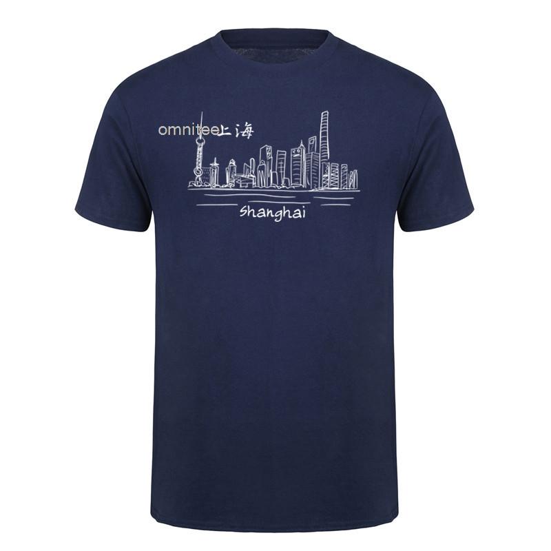 I Love China Shanghai T Shirts Unisex Streetwear Tee Shanghai Skyline TShirt Short Sleeve Unisex Loose Clothing HJ070