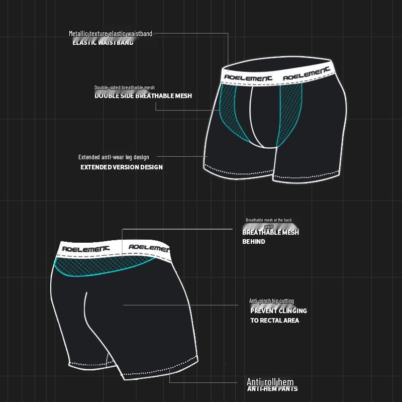 Men's Anti-Chafing Modal Quick-Dry Long Leg Running Boxer Briefs