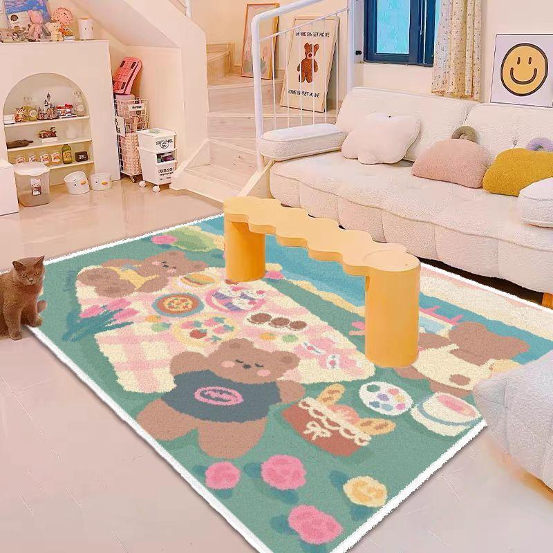 Casa Tapete Quarto Cama Cobertor Quarto de Menina Curto Veludo Resistente à Sujeira Sala de Estar Grande Área Infantil Quebra-cabeça Tapete de Chão Emenda