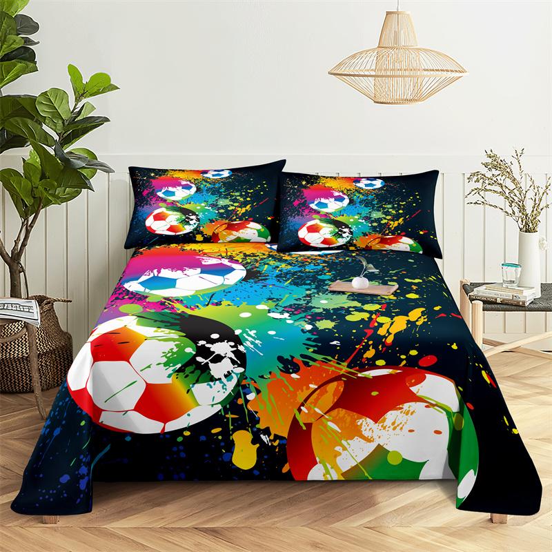 Tenis, Fotbal Sporty 0,9/1,2/1,5/1,8/2,0m Ložní prádlo Digitální tisk Polyesterové prostěradlo s potiskem a povlakem na polštář Ložní souprava s potiskem