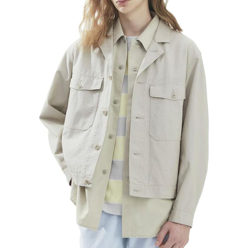 UNIQLO U Series SS23 Workwear Patch Pocket Single-Breasted Solid Jacket Men jackets Light-Beige 457985-30