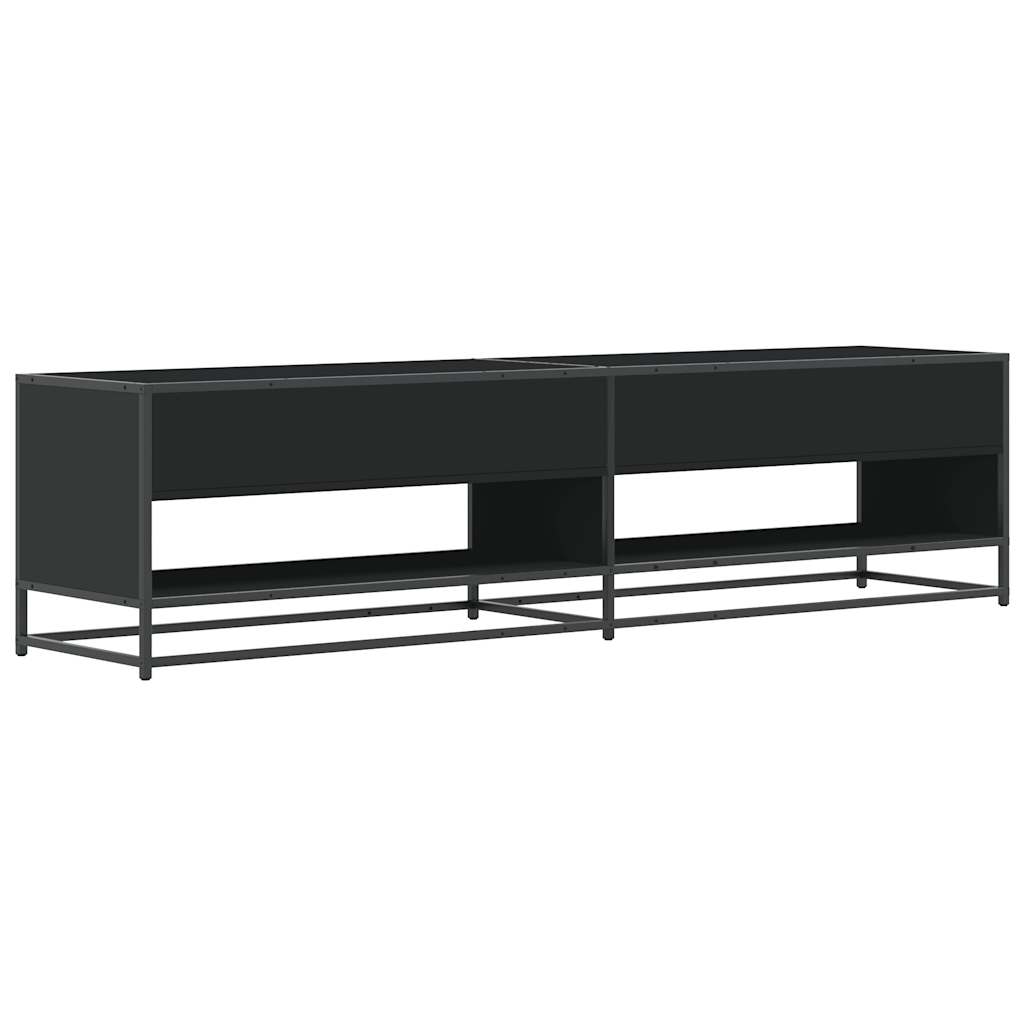 Vidaxl Szafka Pod Tv, Czarna, 180,5X40X46 Cm, Materiał Drewnopochodny