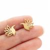 Punk Geometric Volleyball Earings Women Tiny Stainless Steel Heart Feather Triangle Umbrella Stud Earrings Pendiente Hombre