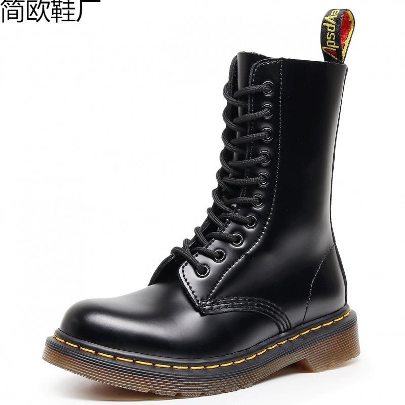 Tooling Boots Women's Hole Couple Short Boots Men's and Women's Leather Boots Round Head Trend Beauty Machine