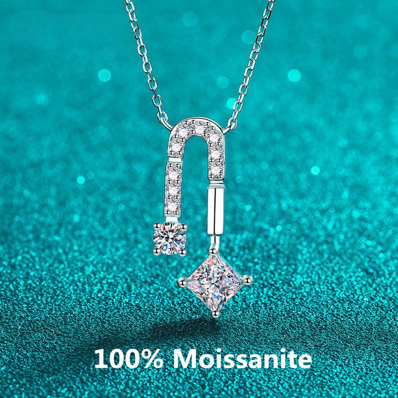 

18-каратное позолоченное ожерелье 0,3 карата + 1 карат, муассанит огранки принцессы, ожерелье из стерлингового серебра 925 пробы, ювелирные изделия GRA, подарок на Хэллоуин