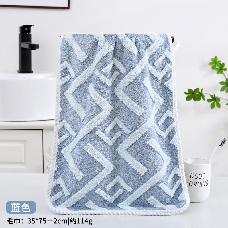 

Полотенце Новое Жаккардовое Коралловый Флис Клетчатая Серия Полотенце для Лица Бытовое Мужское и Женское Мягкое Впитывающее 35*75cm синий