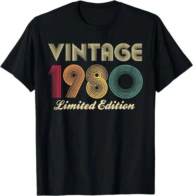 Men's Summer 43 Years Classic 1980 Printed Pattern Limited Edition T-shirt Retro Best Birthday Gift Fashion Large Men's T-shirt