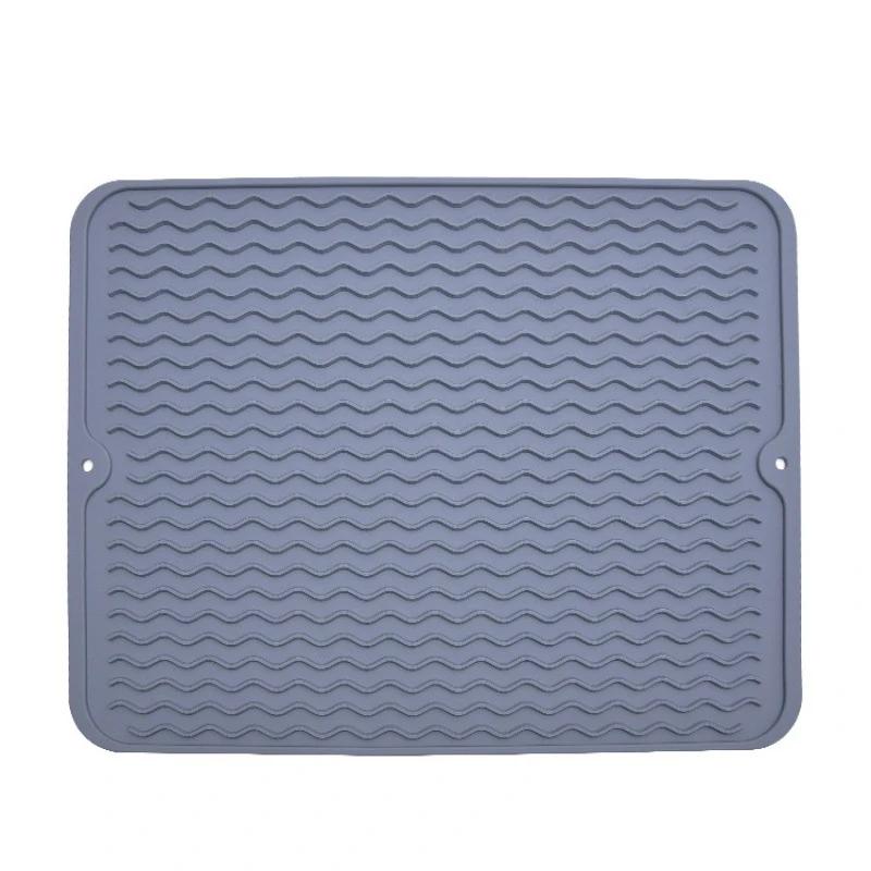 Silicone Dish Drying Mats Thickness Heat Resistant Trivet Drip Tray Cup Coasters Non-slip Pot Holder Table Kitchen Accessories