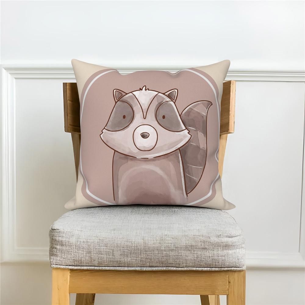 White Throw Pillow Cover Home Decor Sofa Decorative   Cartoon Animal Cushion