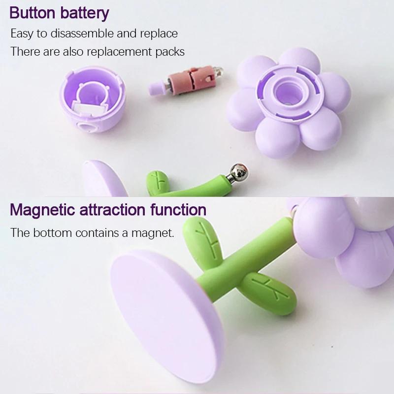 Cute Mini LED Flower Night Light Small Table Lamp Desktop Bedside Bedroom Ambient Light Children Toy Kids Holiday Gift Ornament