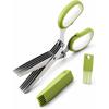 WAIRUIGOOD Kitchen Scissors Manual Shredder Hand Shredder Stainless Steel Blades with Safety Cover Cleaning Comb for Vegetable Herb Cutter 5-Blade