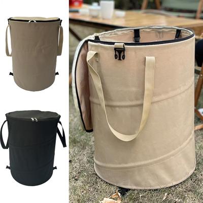 Outdoor Waste Bag Camping Trash Can 37L Portable Collapsibles Garbage Bin Household Large Dirty Clothes Basket Bag with Zipper